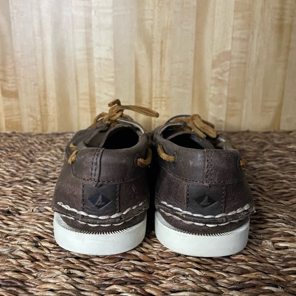 Sperry Topsider Brown Leather Boat Shoe Size 8 - Picture 5 of 10